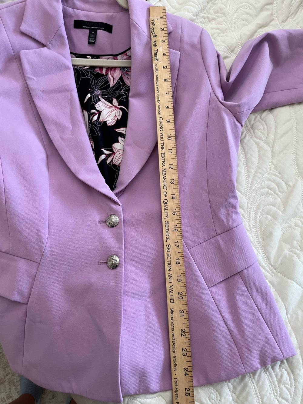 White House Black Market Lilac Fitted Blazer 12 - Picture 8 of 11
